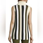 Derek Lam  Cream, Black, and Green Striped Turtleneck Sweater Size M Photo 2