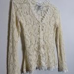 Free People Cream Lace long sleeve Bohemian Chic Shirt Photo 0