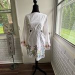 Kenny Flowers NEW WITH TAGS The BVIS Embroidered Long Sleeve Dress White Size M Photo 2