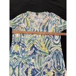 Shana Tunic Top Womens Large Blue Green White Palm Beach Lagenlook Art to Wear Photo 10