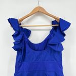 Catherine Malandrino Silk Ruffle Cap Sleeve Dress Size 8 Pleated Mini Cocktail Photo 4