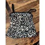 MiracleSuit  Women's Black White Animal Print Swimsuit Bikini Tankini Top Size 8 Photo 1