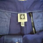 Anne Klein Womens 10 Cropped Pants Blue Linen Blend Career Casual Photo 2