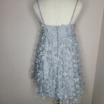 Storia  Monochromatic Gray Daisy Flower Baby Doll Mini Dress‎ Size Small Photo 4