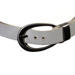 Vintage 90s White Leather Belt – Beverly Hills Belt Co. M/L Photo 1