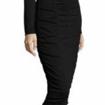 Opening Ceremony NEW  Womens Long Sleeve‎ Ruched V Neck Midi Dress Black Large Photo 0
