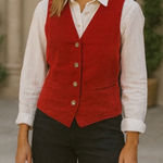 Dockers Vintage Corduroy Rust or Burnt Orange Vest L Size L Photo 0