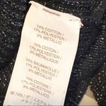 J.Crew Size XS Metallic Blue Silver Ribbed V Neck Button Front Cardigan Photo 6