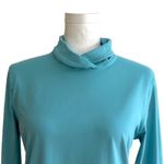 Athleta  Light Blue Split Mock Turtleneck Long Sleeve Soft Active Top Large Photo 7