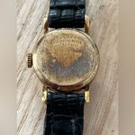 Bulova Accutron Rare Vintage Ladies Watch Gold Filled Case White Dial Leather Photo 8