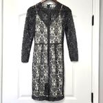 L'Agence  Womens Lace Sheath Dress By Revolve Size 0 Gray Lace Over White Coquett Photo 2