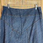 Lauren Ralph Lauren Vintage Y2K Western Style Faded Cotton Denim Midi Skirt 10 Blue Photo 8