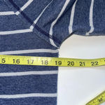 Aerie Striped Sweatshirt Navy Blue & Silver Metallic Wide Neck Photo 5