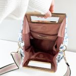 Cushette Dutchess Crossbody Velvet Purse Handbag Blue White Photo 6