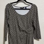 Lands' End  Womens Medium Olive green Paisley Print Knit Twist Front Midi Dress Photo 1