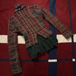 Anthropologie Sparrow Plaid Cascading Tule Wrap Sweater Wool Jacket Cardigan Photo 2