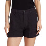 frame denim FRAME Shorts Women XS Black Le Beau Linen Cuffed NWT Lagenlook‎ Preppy Summer Photo 0