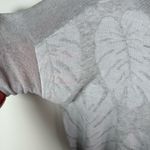 White + Warren Linen Blend Leaf Print Short Sleeve Sweater Size XS Photo 4