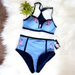 Marilyn Monroe NWT High Waisted Chambray Denim Applique Swimsuit Photo 6
