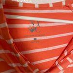New York & Co. Hooded T-Shirt Coral White Stripes Photo 10