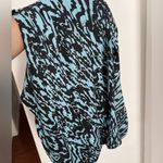 Solace London Blue Latia Animal Print High Neck Plisse Top US 4 Photo 10
