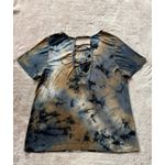 Vocal  Tie Dye Rhinestone Top Criss Cross Back‎ Short Sleeve T-Shirt Size Large Photo 5