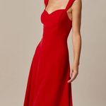 RIHOAS The Red Sweetheart Neck Cap Sleeve Midi Dress XS Photo 1