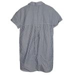 ZARA  Skipper Stripped Collared Cuffed Short Sleeve Button Coverup Shirt Dress S Photo 13