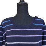 Talbots Navy Blue Striped Knit Sweater Plus Size 3X Casual Career Classic. Photo 1