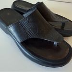 Dansko  Tooled Leather Sandals Black Thong Platform  Made in Portugal SZ 41 Photo 9