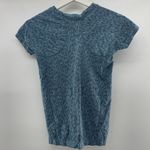 Athleta XXS Momentum Allure Animal Print Tee Shirt Blue Seamless Comfort Wicking Photo 2