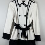 ESCADA Trench Coat Womens Size 36 US Small Black White Belted Military Style Photo 0