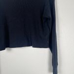 Aritzia Tna Women's Long Sleeve Waffle Crew Top Black‎ Sz XXS Black Photo 4