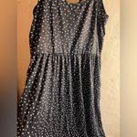 Black Polka Dot Midi Dress summer beach loungewear great with a Jean jacket Size L Photo 6
