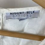 August Silk  100% Linen Sleeveless Crochet Lace Bodice Blouse Top L Photo 2