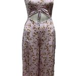 Street Level Society Women's Pink Floral Cami Jumpsuit M Wide Photo 0