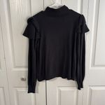 Black high neck ruffle long sleeve sweater Size L Photo 3