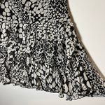 INC 100% Silk Ruffle Mini Skirt Black White Size 0 Fairy Romantic Y2K Flirty Photo 6