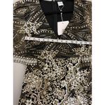 Selfie Leslie  Black Gold Glitter Batwing Sleeve Short Mini Dress Cocktail S NWT Photo 6