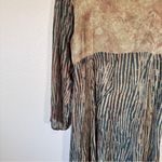 Vintage Classique Brown Animal Print Maxi Dress Womens M Long Sleeve Rayon Boho Size M Photo 5