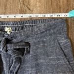 Max Studio linen pants navy blue dye belted cuffed pockets women’s size medium Photo 10