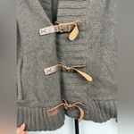 Revolve Tovar Brown Wool Blend Leather Strap Closure Cable Knit Sweater Size XL Photo 3