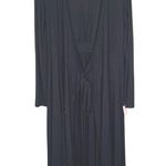 Boden Long Duster Black Cardigan Size 6P Tie Front Soft Classic Staple Office Photo 0
