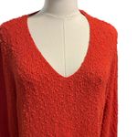 Chico's Additions by Sweater Top Textured Orange Sz 1 Med Long Sleeve V Neck Photo 2