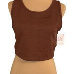 Roxy Good Keepsake Brown Cropped Tank Top Sleeveless Fitted New with Tags Photo 0