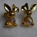 Vintage Avon Fun Funky Rhinestone Gold Tone Bunny Post Like New Earrings Photo 1