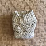 American Eagle  Outfitters Light Gray Lace Knit Turtleneck Sweater Photo 6