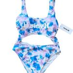 Hurley NWT Tie Dye Cutout One-Piece Swimsuit Logo Small Photo 0