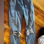Abercrombie & Fitch Blue Boyfriend Jeans Distressed Casual Photo 0