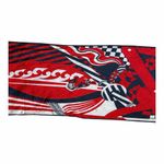 VTG Norma Tullo Silk Scarf Wrap 60s Pop Art Red White Navy Couture Bag Accessory Photo 8